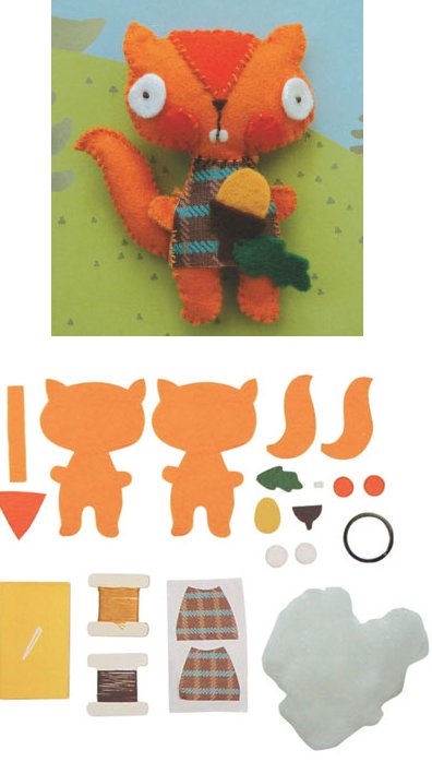 The Little Experience DIY Craft kits for Kids Squirrel Keychain