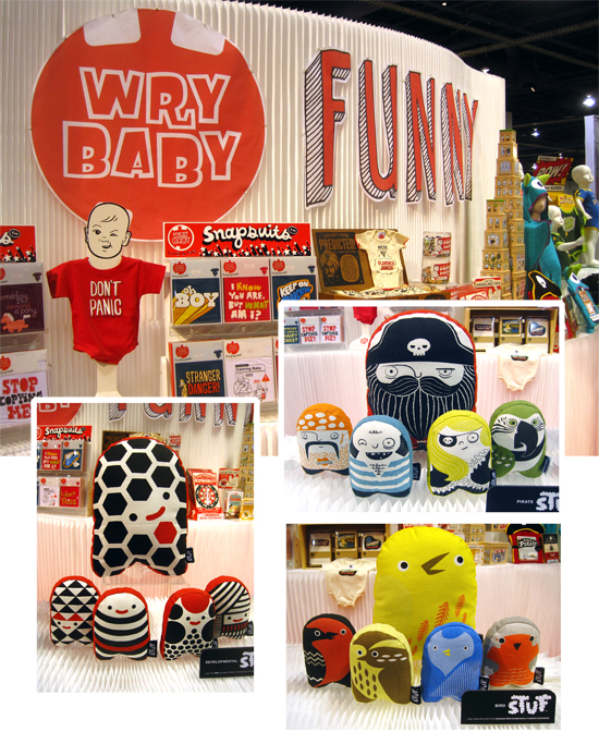 ABC Kids Expo 2010 Coverage - Wry Baby's graphic stuffed pillow characters, Stuf