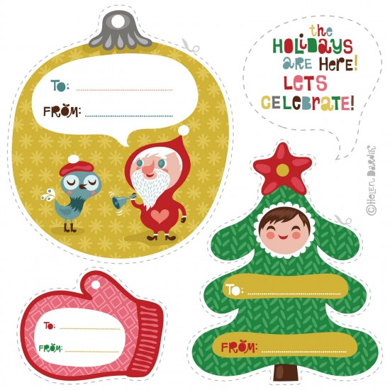 Free Downloadable Modern Holiday Gift Tags