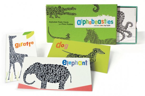 Chronicle Books Alphabeasties Modern Colorful Designer Typographic Flashcards by Werner Design Werks