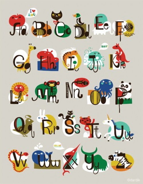 Limited Edition ABC Alphabet nursery decor print from Orange Studio by Helen Dardik on Etsy