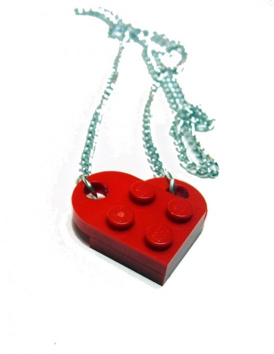 Playful Kids Jewelry Lego Heart Necklace