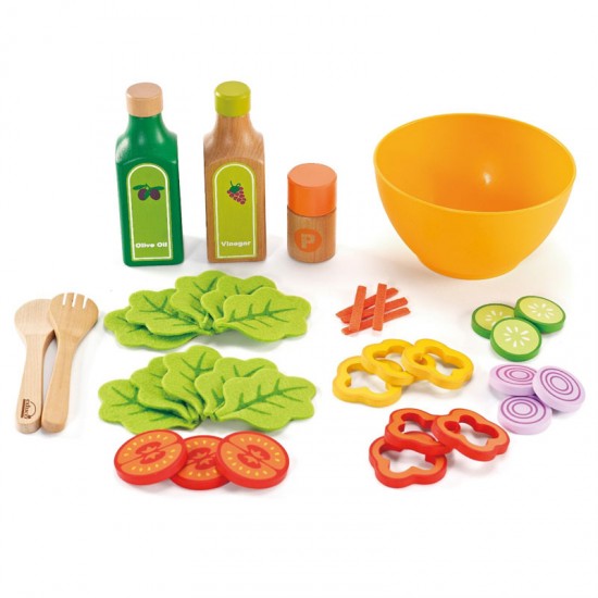 Educo Healthy Gourmet Salad Pretend Play wood Kitchen Set Kit for Kids