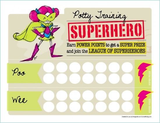 Free Girls Printable Superhero Reward Chart