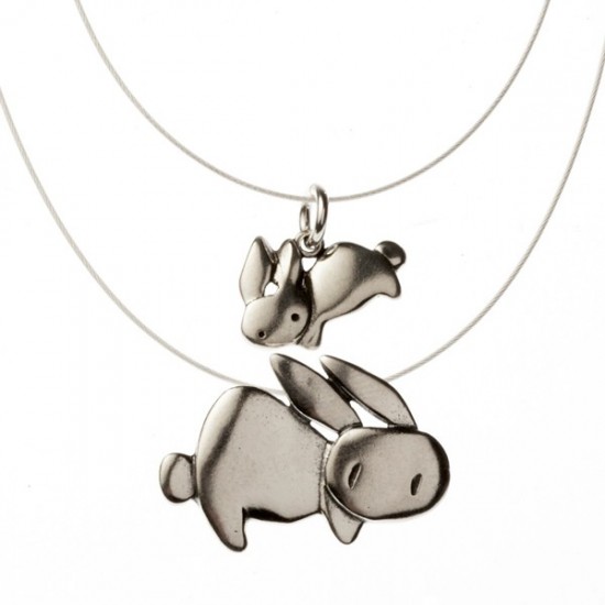 Bunny mother and daughter necklaces for mother's day by Mark Poulin