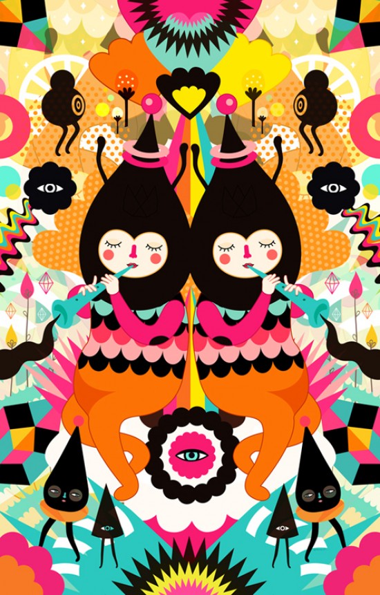 Bright colorful illustration by Muxxi on Behance