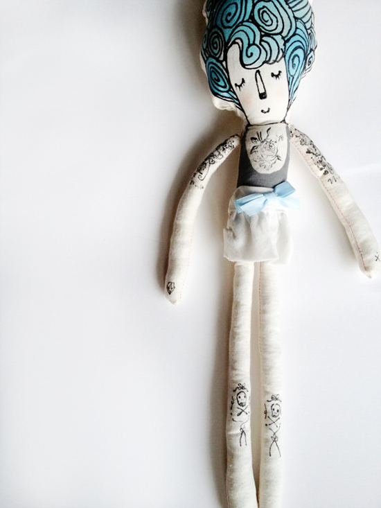 My Little Hipster Handmade stuffed doll by blue raspberry designs on etsy