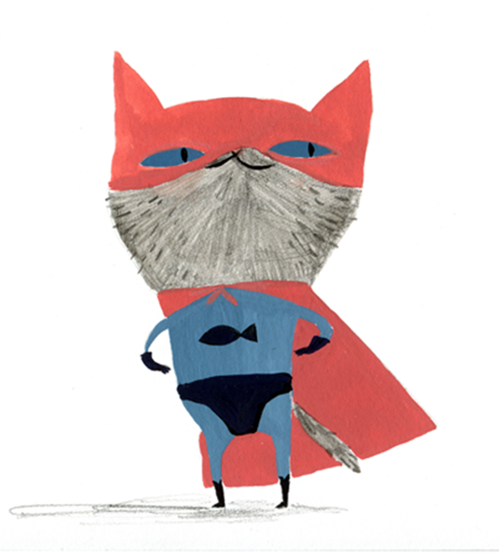 Cat Superhero Illustration