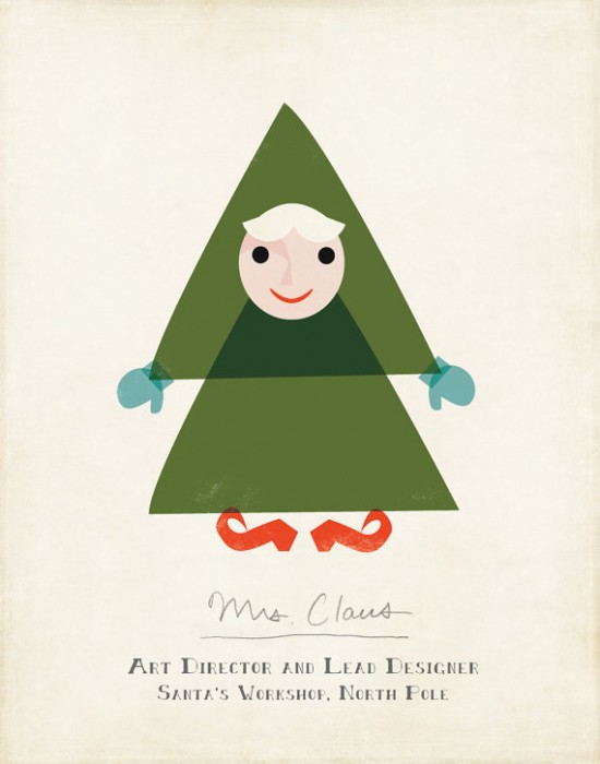 Mrs. Clause Eames Limited Edition Retro Christmas Print