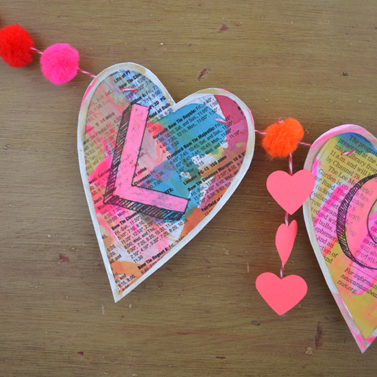 DIY love garland - Valentine's craft | small for big