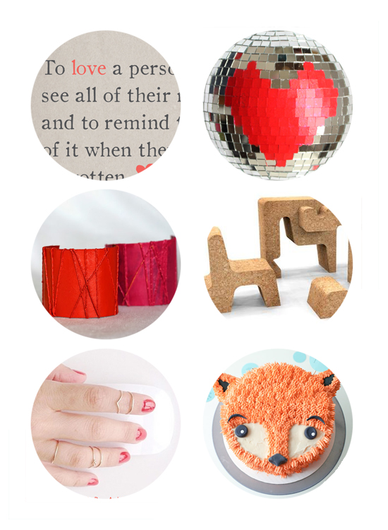 This week's top links online include Valentine's Love Quotes, DIY Valentines Cards, DIY Friendship cuff bracelets, Puzzle Furniture, Alt Summit checklist, and a beautifully decorated Fox Birthday Cake.