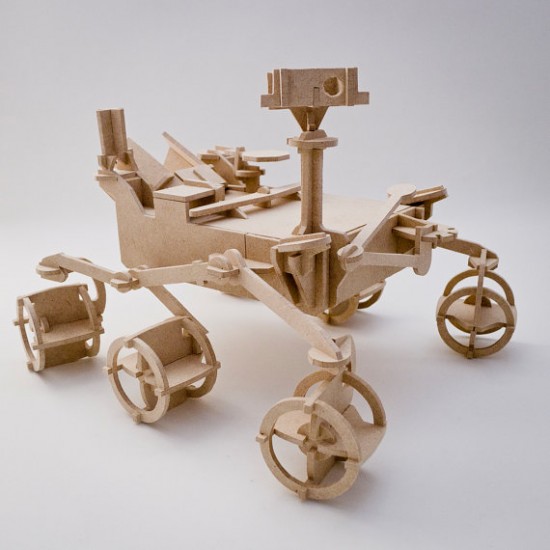 Curiosity Rover wooden sculpture from Absurd Realities on Etsy
