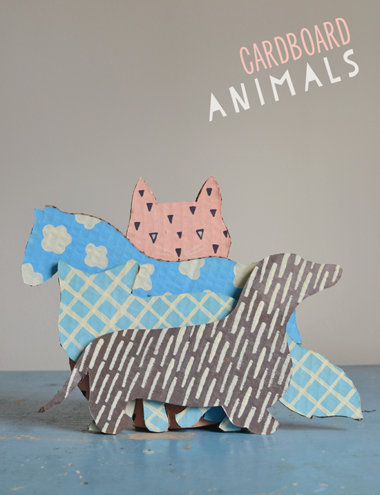 DIY cardboard animals ~ recycled art from boxes ~ free templates | small for big