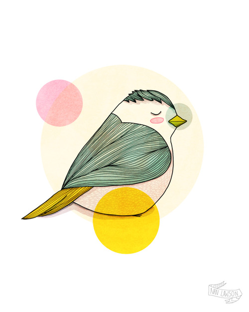 Nan Lawson A little Bird art illustration