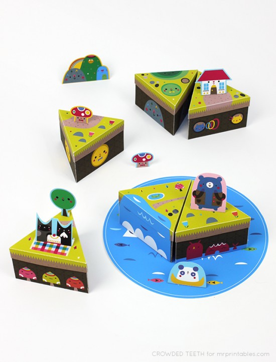 Paper Island - Crowded Teeth illustration - free printable paper toy island and animals