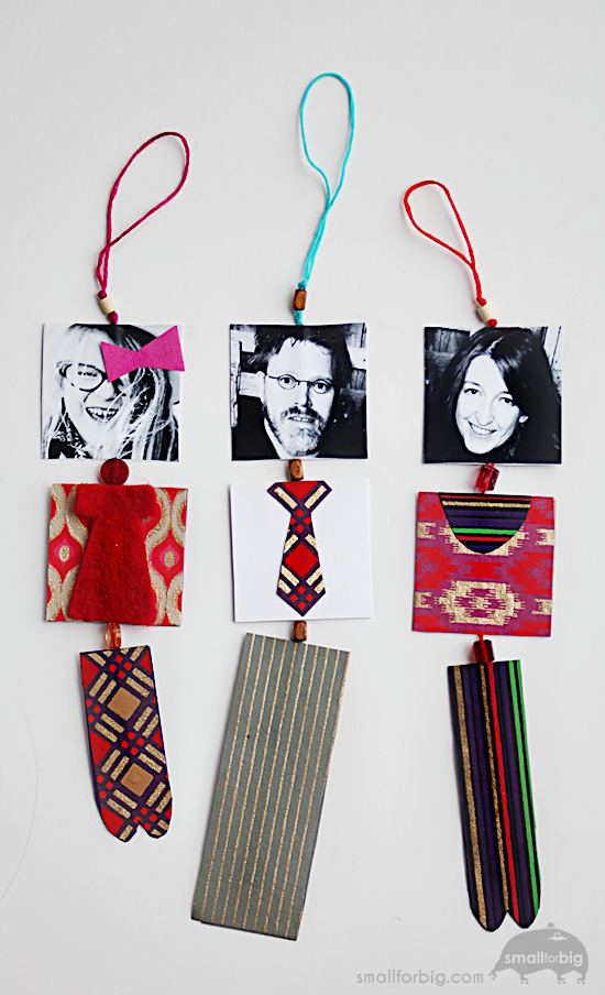 DIY Family Portrait Paper Ornaments - Christmas Crafts for Kids