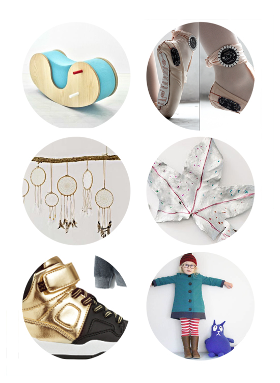 Top links this week online include shoes that draw, modern rocking toys, feather dreamcatchers, silver leaves diy, gold shoes, and a Peg + Cat costume.