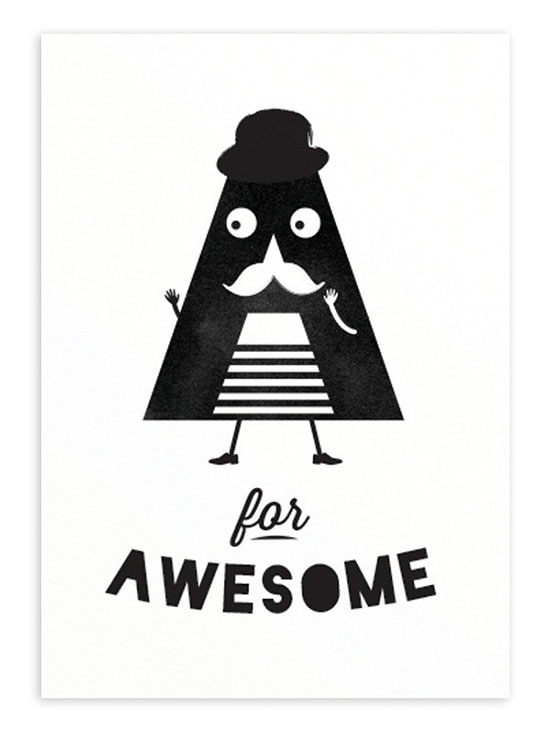 A is for Awesome - Nursery Art - Kids Alphabet Art Print | Small for Big