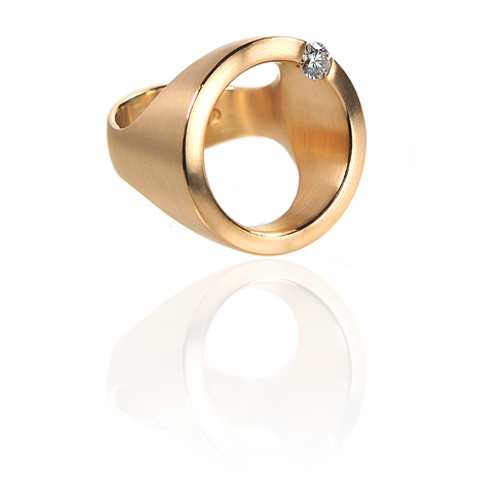 German Jewels - Diamond Circle Ring - Gold Bling | Small for Big