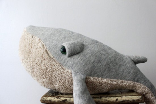 Big Stuffed Albino Whale - Handmade Sea Stuffed Animals - Se Creature Gifts | Small for Big