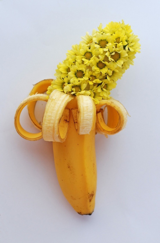 Anna Pieteneva Photographs - Banana & Daisies - Surreal Fruit | Small for Big