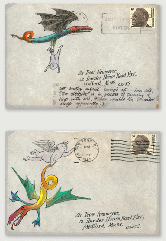 Edward Gorey Illustrated Envelopes - Important Vintage Letters - Found Illustrations | Small for BIg
