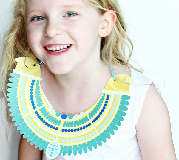 Egyptian Necklace DIY Craft - Pharoah Queen Necklace for Kids - Egyptian Projects for Kids | Small for Big