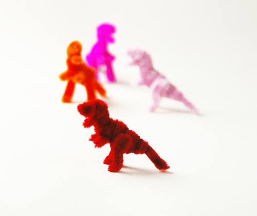 pipe cleaner art - diy inspiration - fuzzy pipe cleaner dinosaurs
