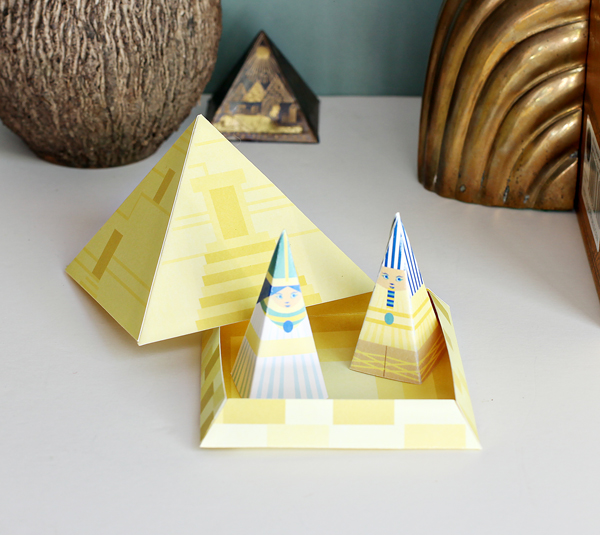 Egyptian Pyramid DIY Playset - Egyptian Crafts for Kids - Egypt Paper Pyramid with Cricut | Small for Big