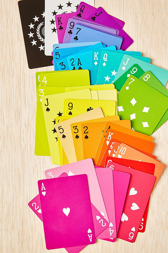rainbow deck of playing cards - designer cards from Fredericks & Mae