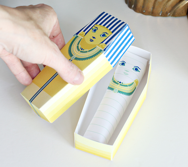 Egyptian Sarcophagus Mummy Craft - Egypt Party Favors - DIY Paper Craft for Kids | Small for Big