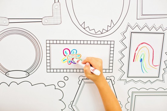 Plaeful Dry Erase Removable Wallpaper for Kids  - Erasable Frames Wall Decals