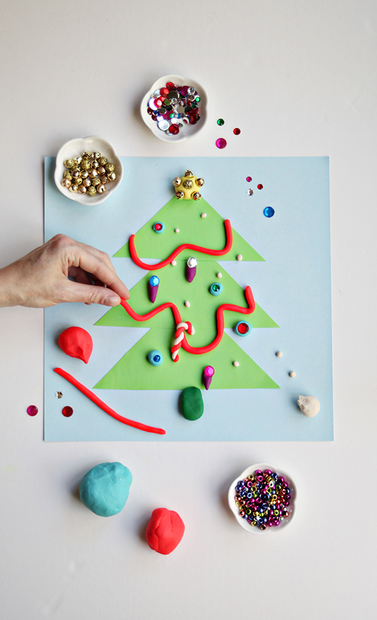 diy christmas activity craft for toddlers preschoolers and kids - make play dough christmas tree - Play Doh