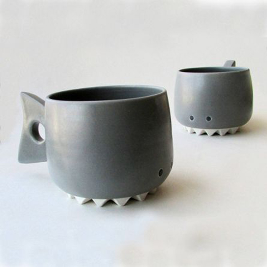 Shark Mug - Animal Mugs - Handmade Porcelain Cups | Small for Big