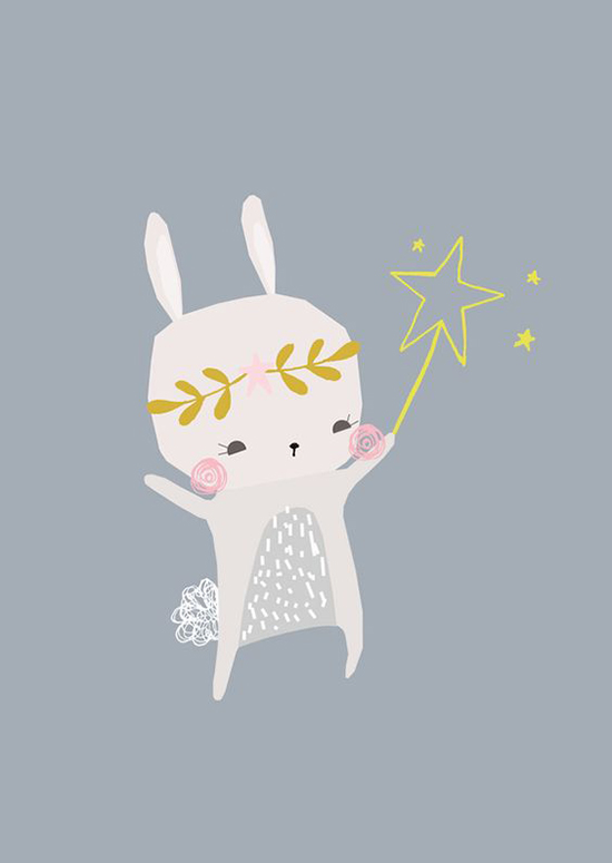 Vicky Riley Illustration - Bunny Rabbit Art Print Petite Louise | Small for Big