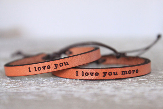 leather cuff for kids with quotes and sayings - mother father gifts