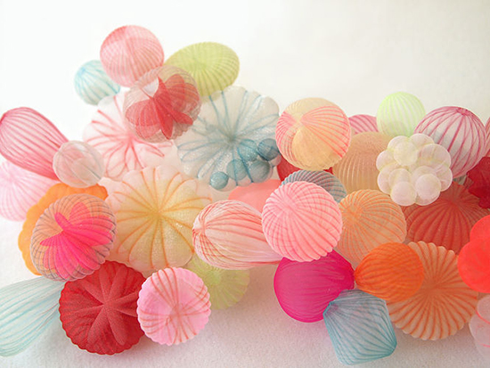 Mariko Kusumoto textile jewelry with toys