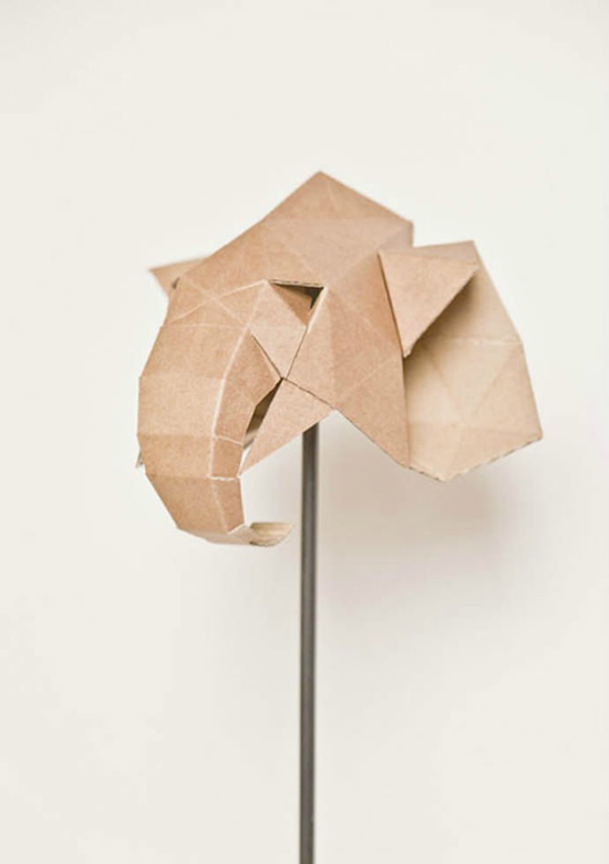 Cardboard sculpture - Geometric animal art - Julie Rousseau Artist | Small for Big
