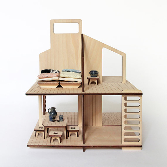 MilkyWood modern wood dollhouse and dollhouse furniture from Paris for kids