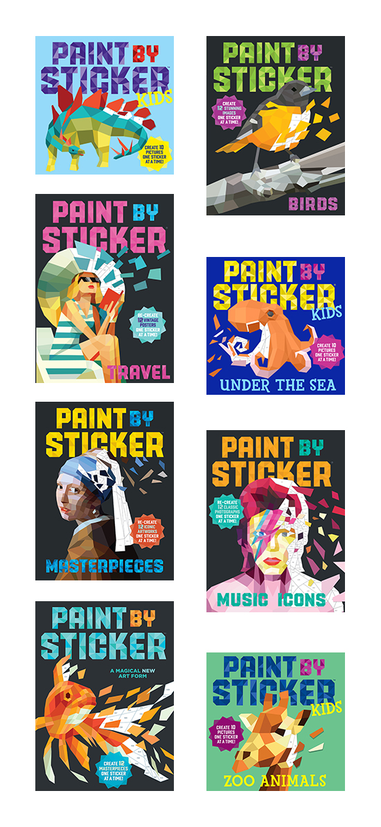 Paint by Stickers activity books - coloring books for adults and kids