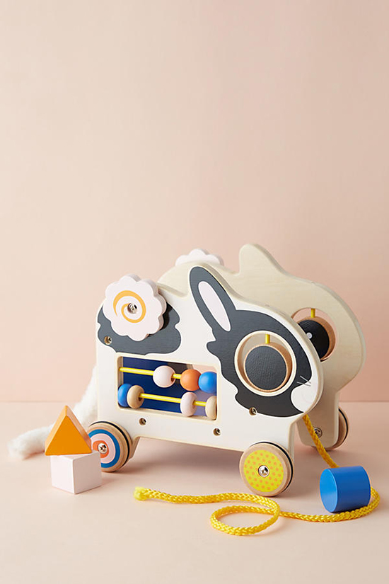 Hopalong Rabbit Anthropologie - Wooden Pull Toy - Rabbit Shape Sorter for Kids | Small for Big
